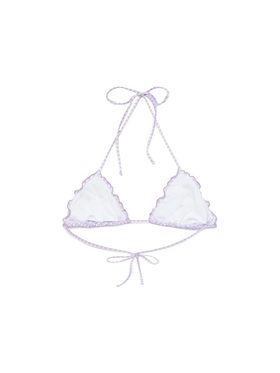 Sagittarius seersucker classic triangle top with gingham print - MC2 Saint Barth