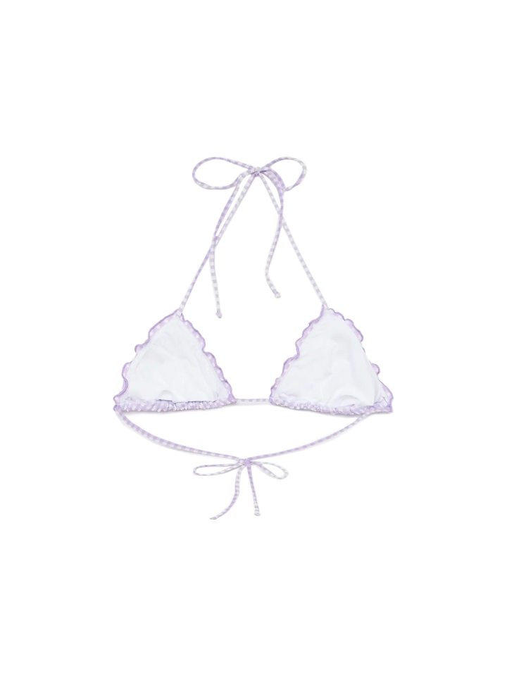 Sagittarius seersucker classic triangle top with gingham print - MC2 Saint Barth