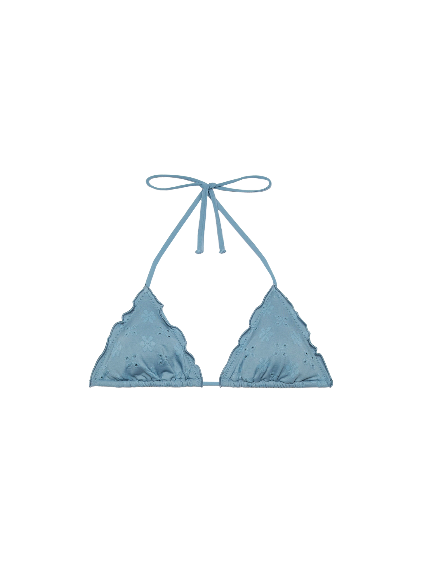 Sagittarius classic avio blue Sangallo lace triangle top - MC2 Saint Barth