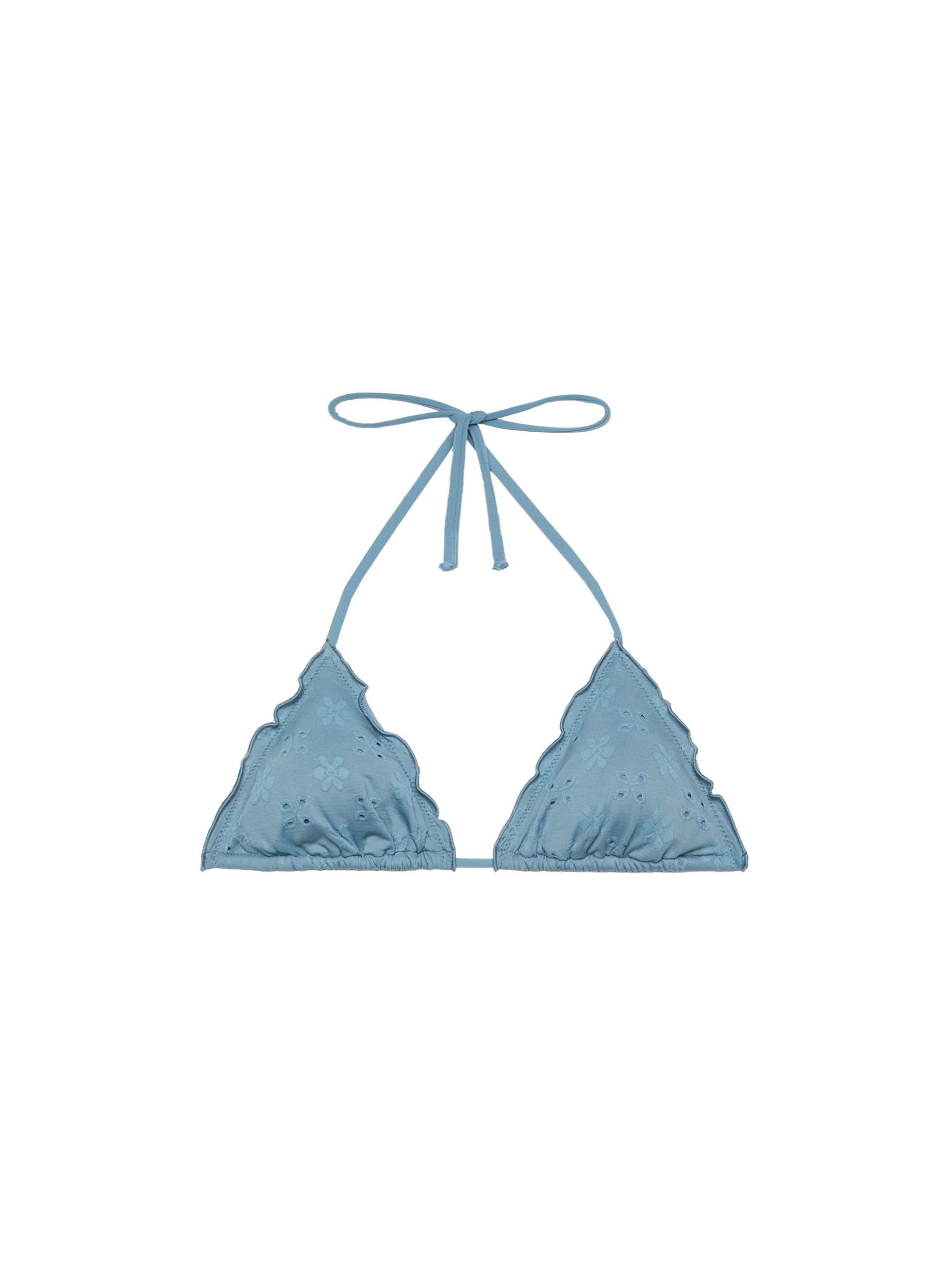 Sagittarius classic avio blue Sangallo lace triangle top - MC2 Saint Barth