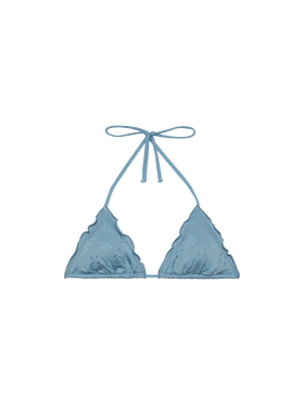 Sagittarius classic avio blue Sangallo lace triangle top - MC2 Saint Barth