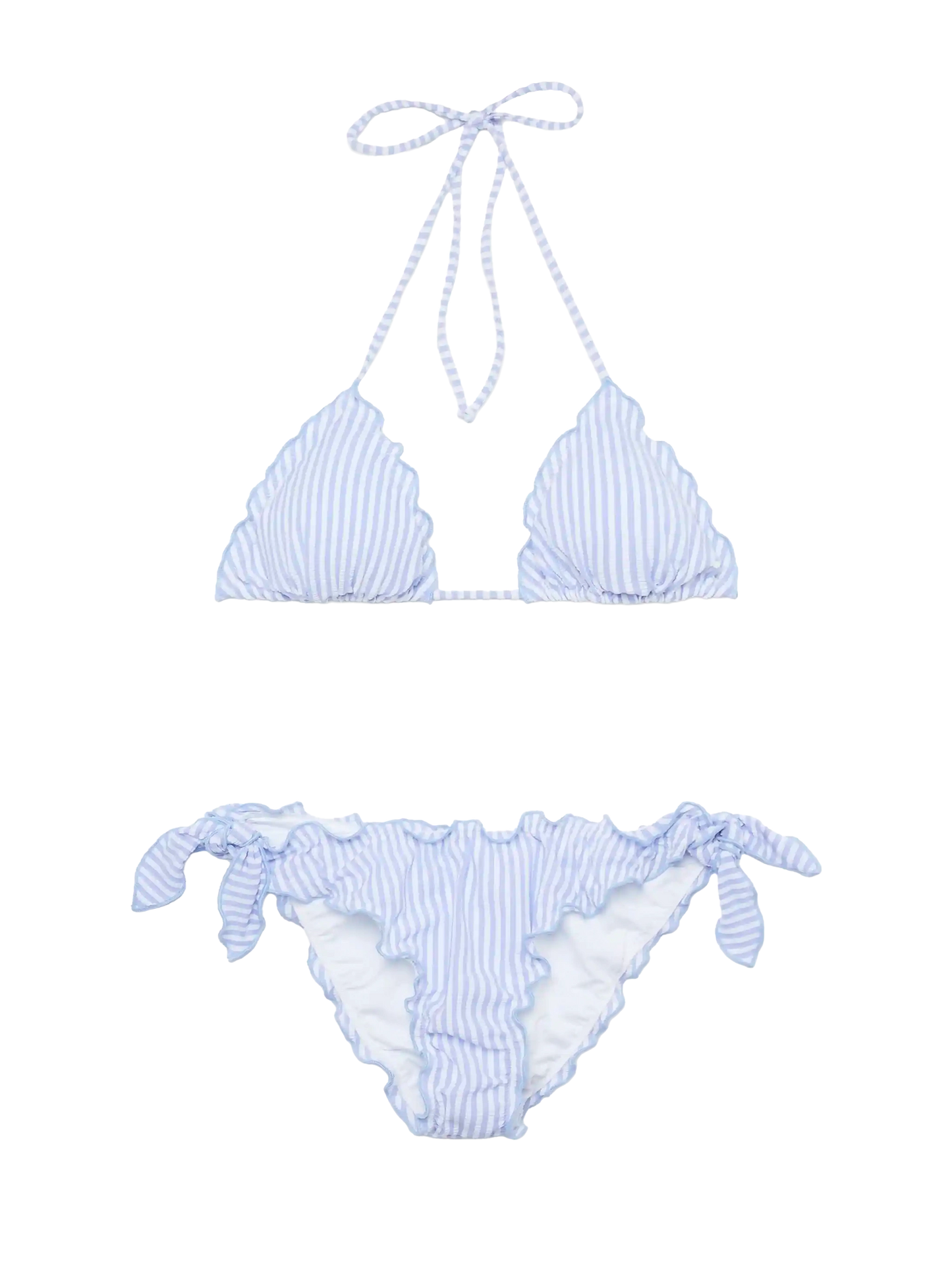 Classic seersucker triangle bikini Sagittarus Moon with striped print - MC2 Saint Barth