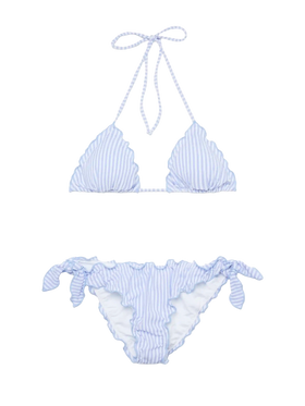 Classic seersucker triangle bikini Sagittarus Moon with striped print - MC2 Saint Barth