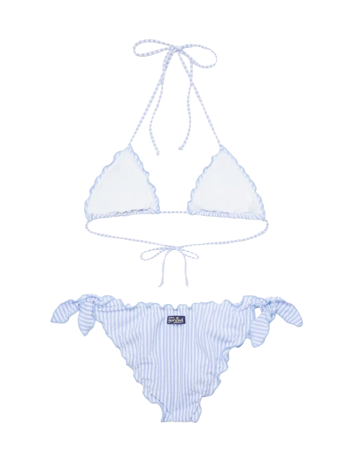 Classic seersucker triangle bikini Sagittarus Moon with striped print - MC2 Saint Barth
