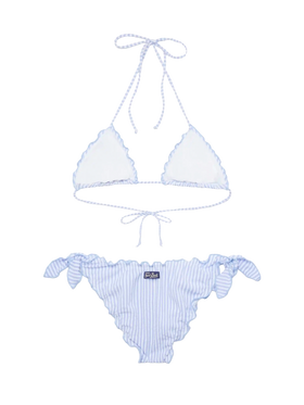 Classic seersucker triangle bikini Sagittarus Moon with striped print - MC2 Saint Barth