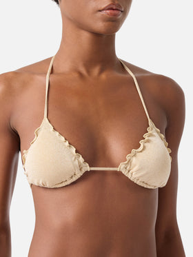 Top mare classico da donna a triangolo in lurex oro Sagittario