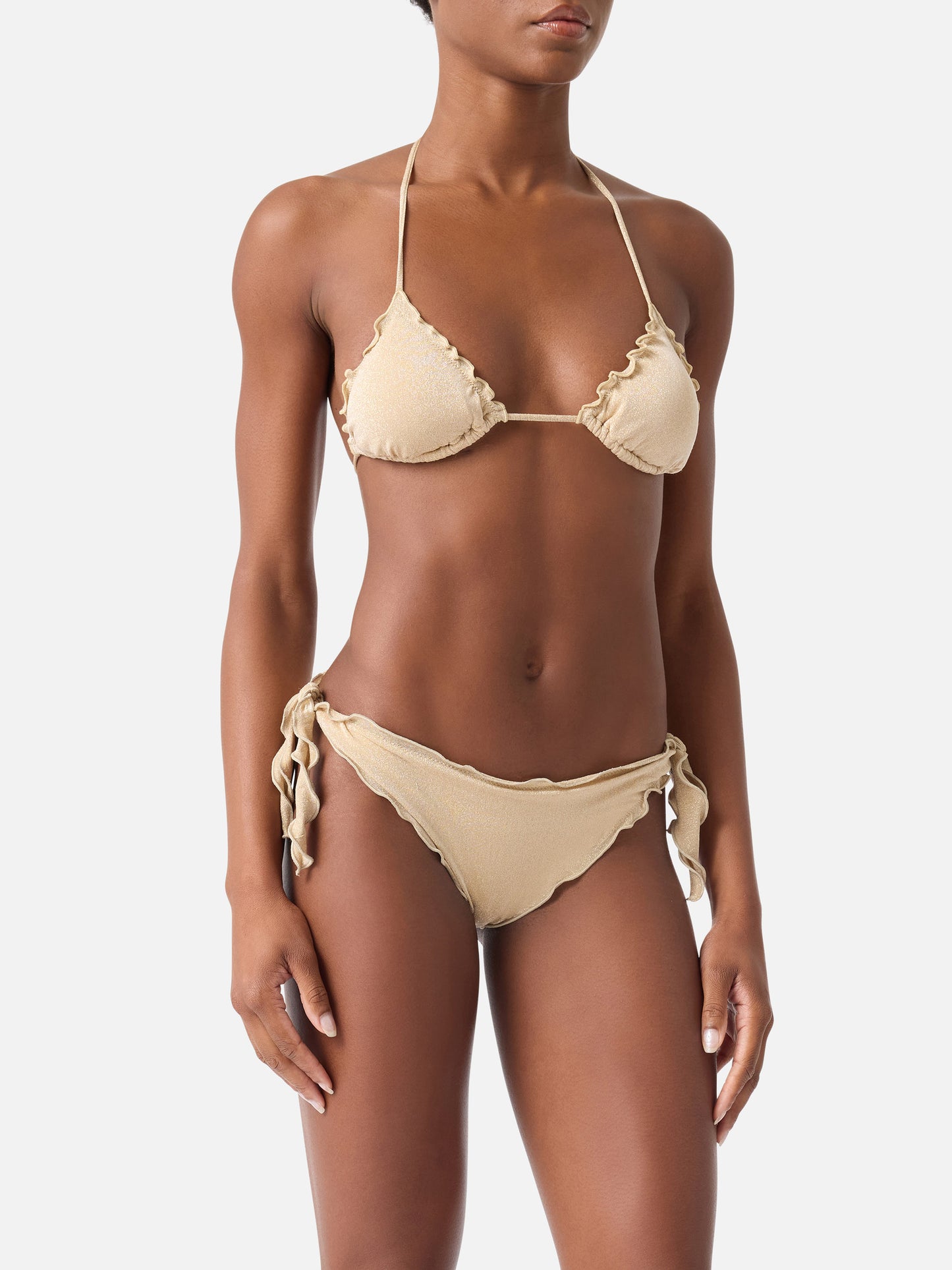 Bikini da donna classico a triangolo oro lurex Sagittarius Moon