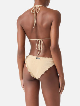 Bikini da donna classico a triangolo oro lurex Sagittarius Moon