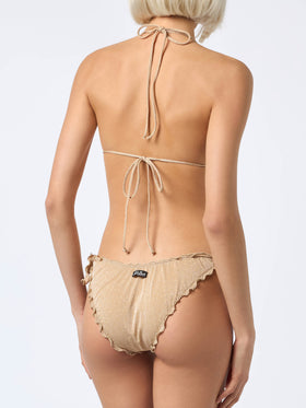 Woman gold lurex classic triangle bikini Sagittarius Moon