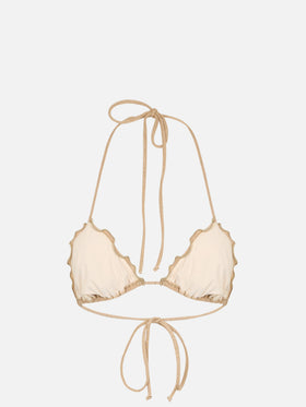 Haut de plage triangle classique en lurex or pour femme Sagittarius 