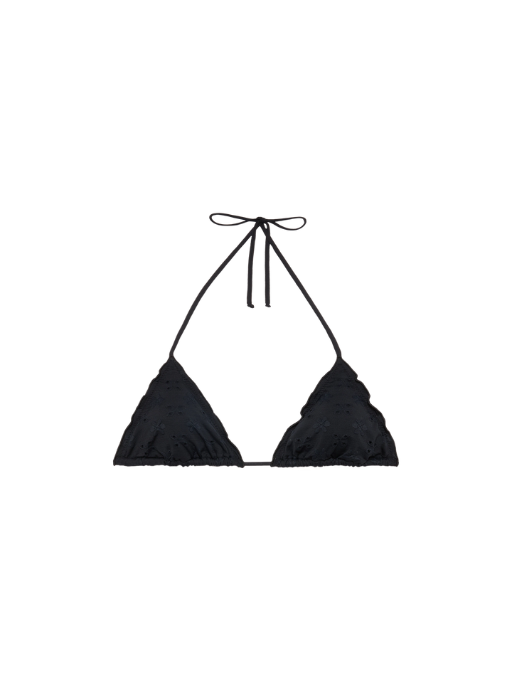 Sagittarius classic black Sangallo lace triangle top - MC2 Saint Barth