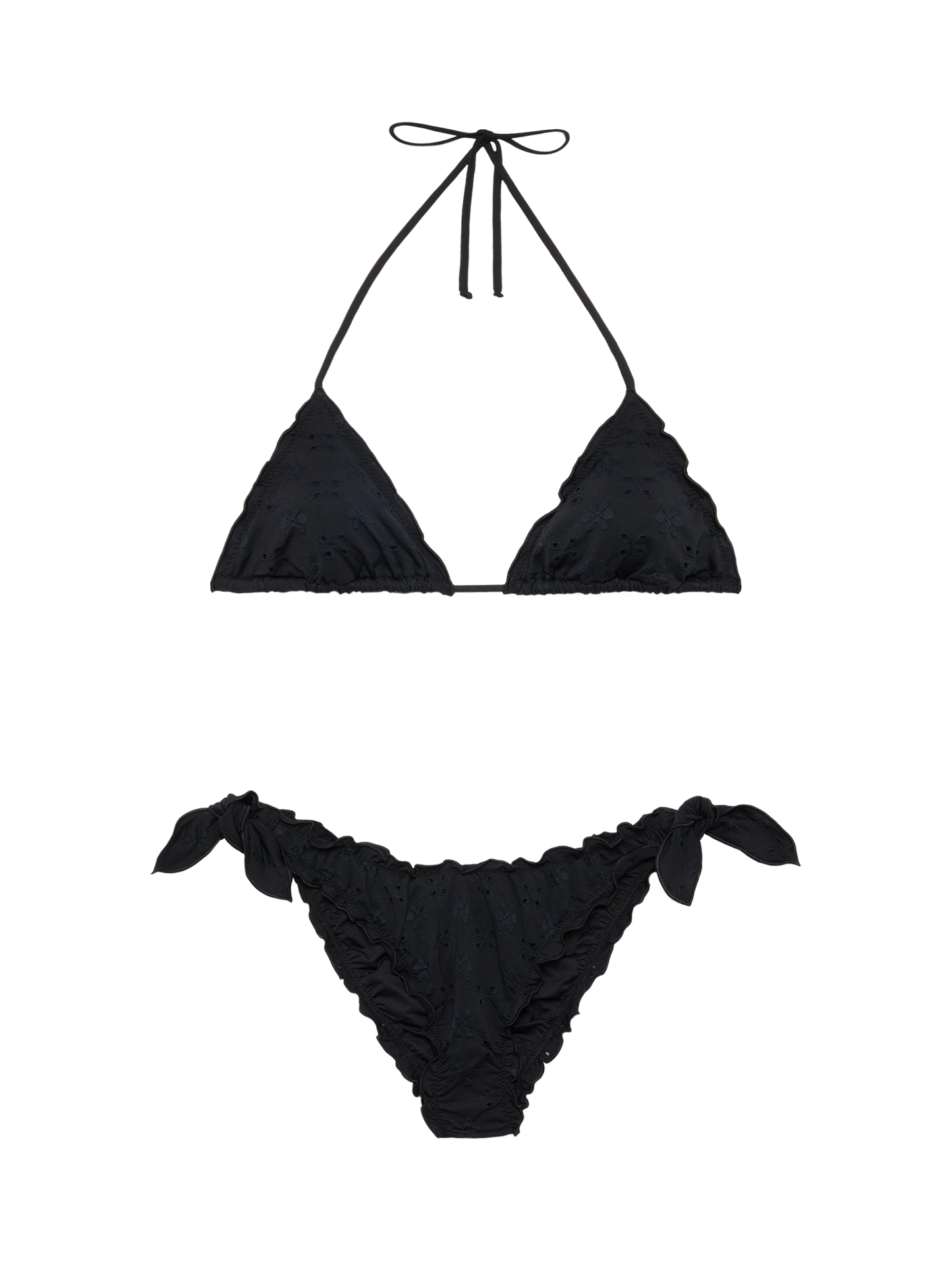Classic triangle bikini Sagittarius Moon in black Sangallo lace - MC2 Saint Barth
