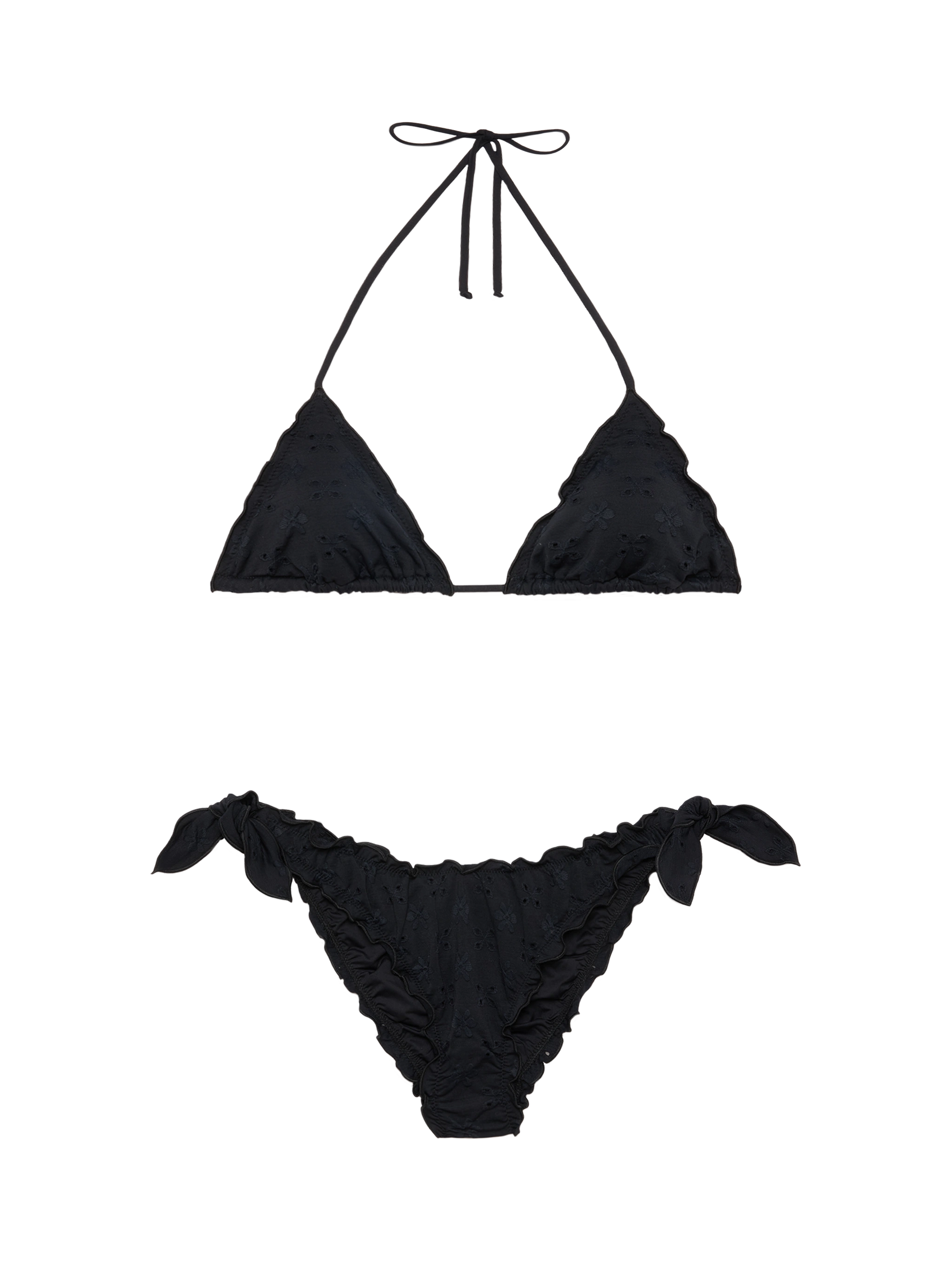 Classic triangle bikini Sagittarius Moon in black Sangallo lace - MC2 Saint Barth