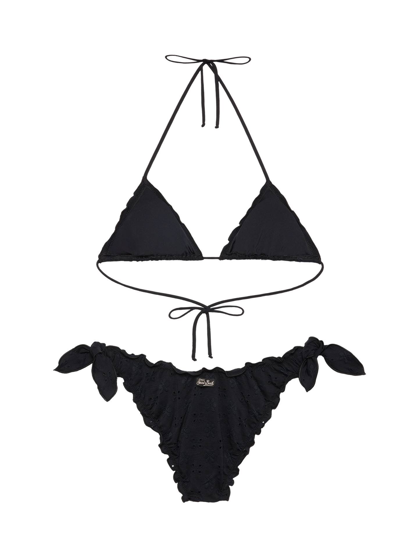 Classic triangle bikini Sagittarius Moon in black Sangallo lace - MC2 Saint Barth