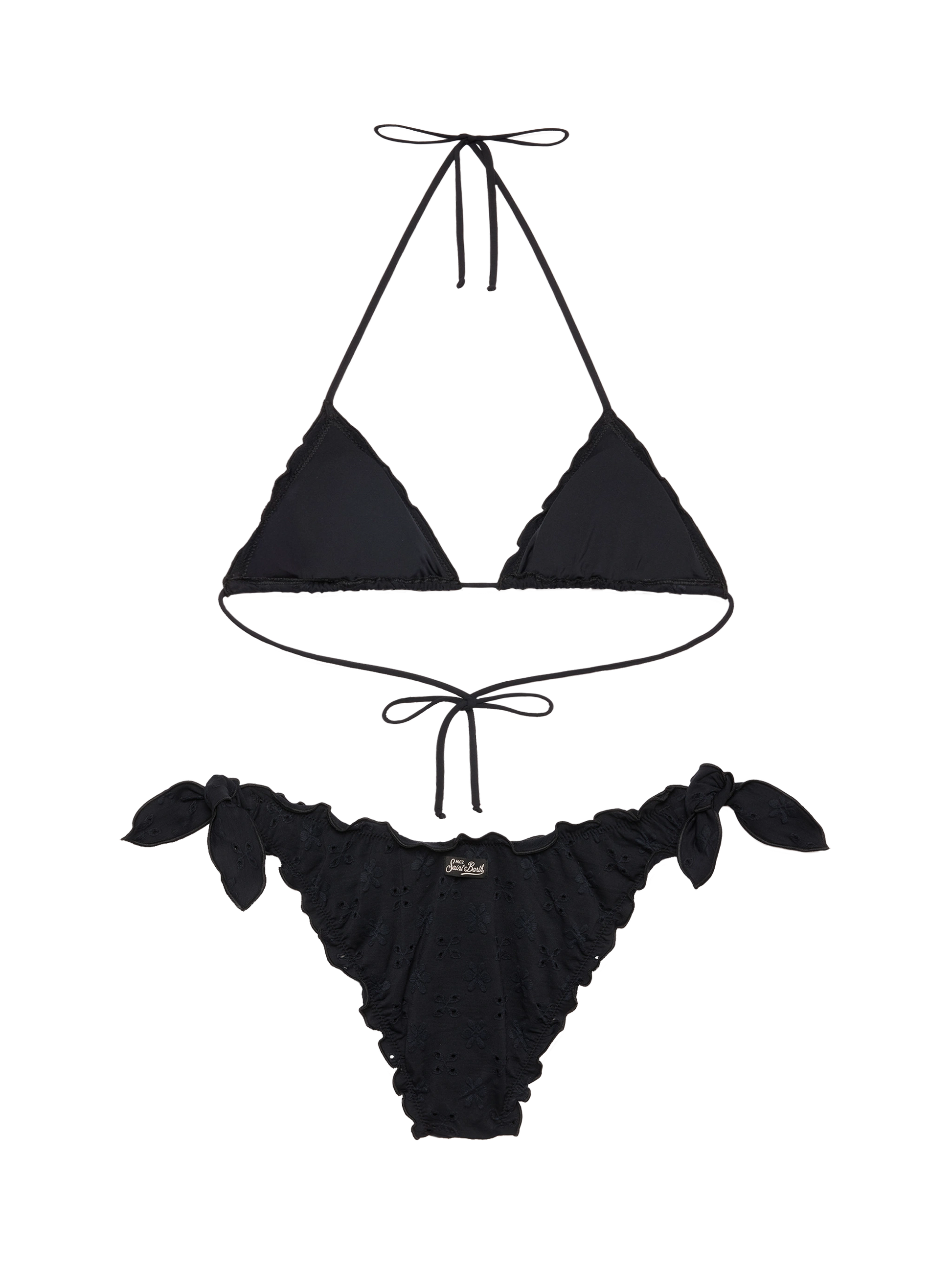 Classic triangle bikini Sagittarius Moon in black Sangallo lace - MC2 Saint Barth