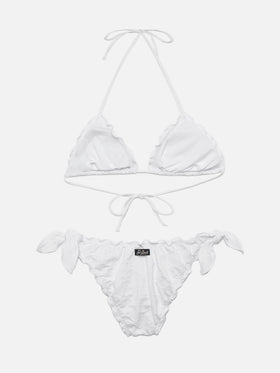 Bikini classico a triangolo Sagittarius Moon in pizzo Sangallo bianco