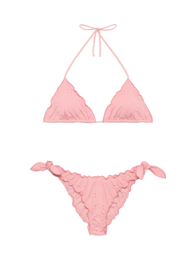 Classic triangle bikini Sagittarius Moon in pink Sangallo lace - MC2 Saint Barth