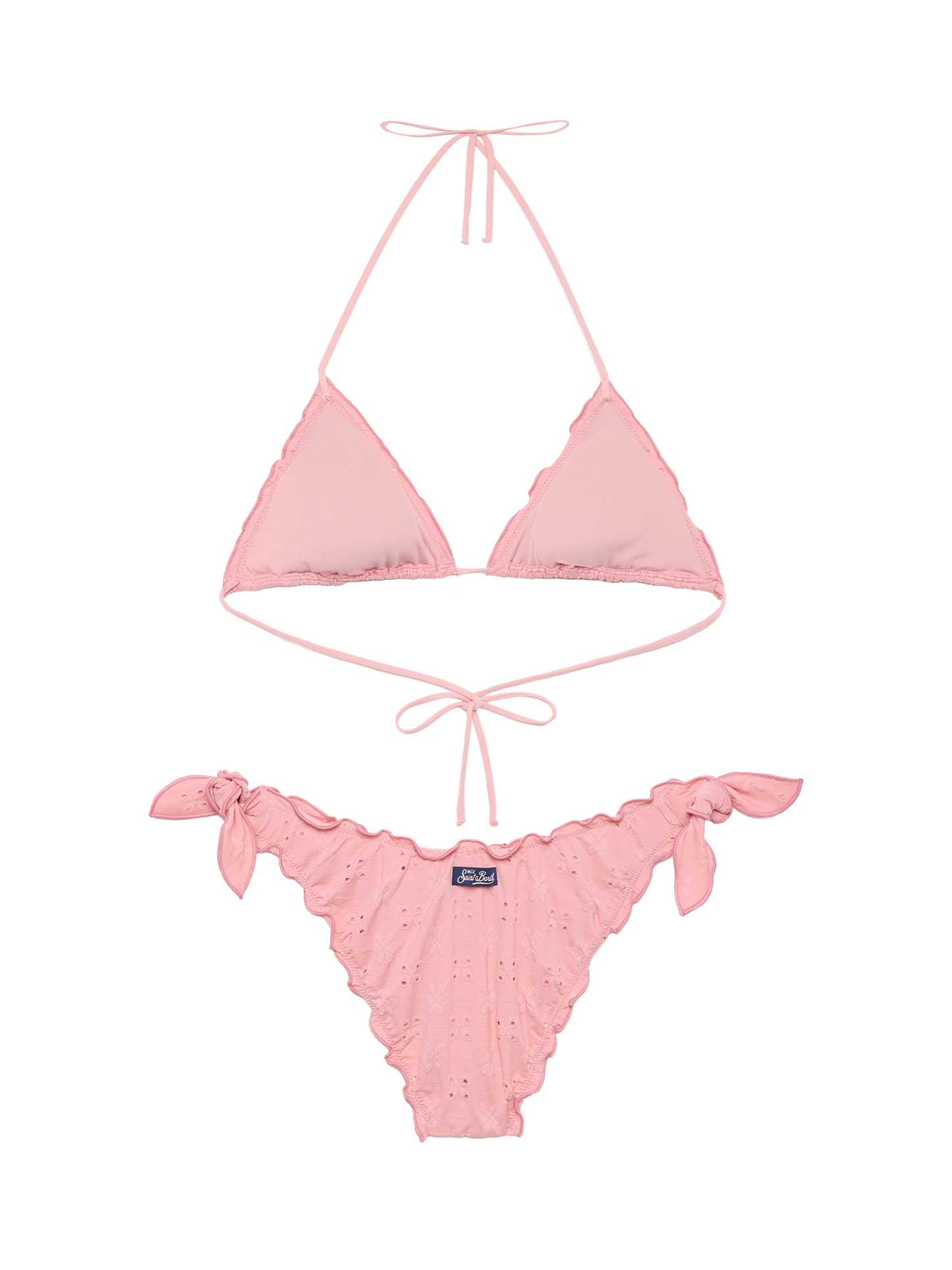 Classic triangle bikini Sagittarius Moon in pink Sangallo lace - MC2 Saint Barth