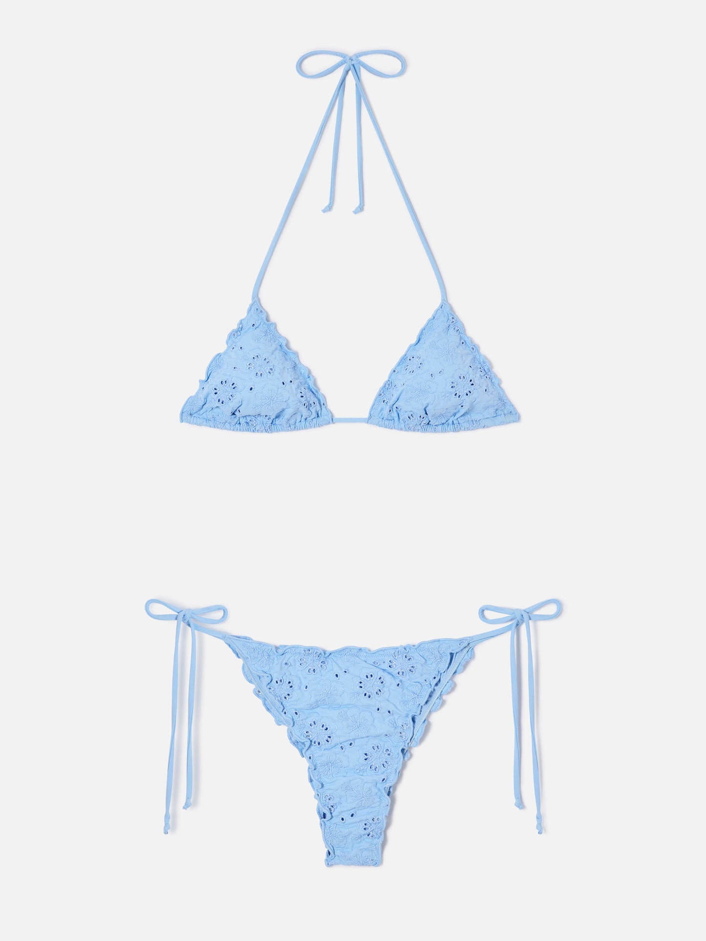 Bikini Sagittarius Miami bleu clair en sangallo 