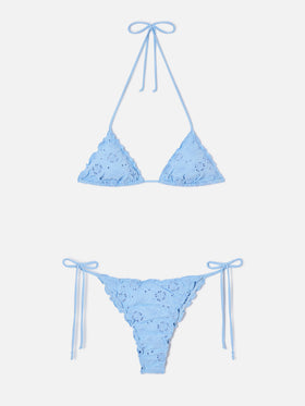 Bikini Sagittarius Miami bleu clair en sangallo 
