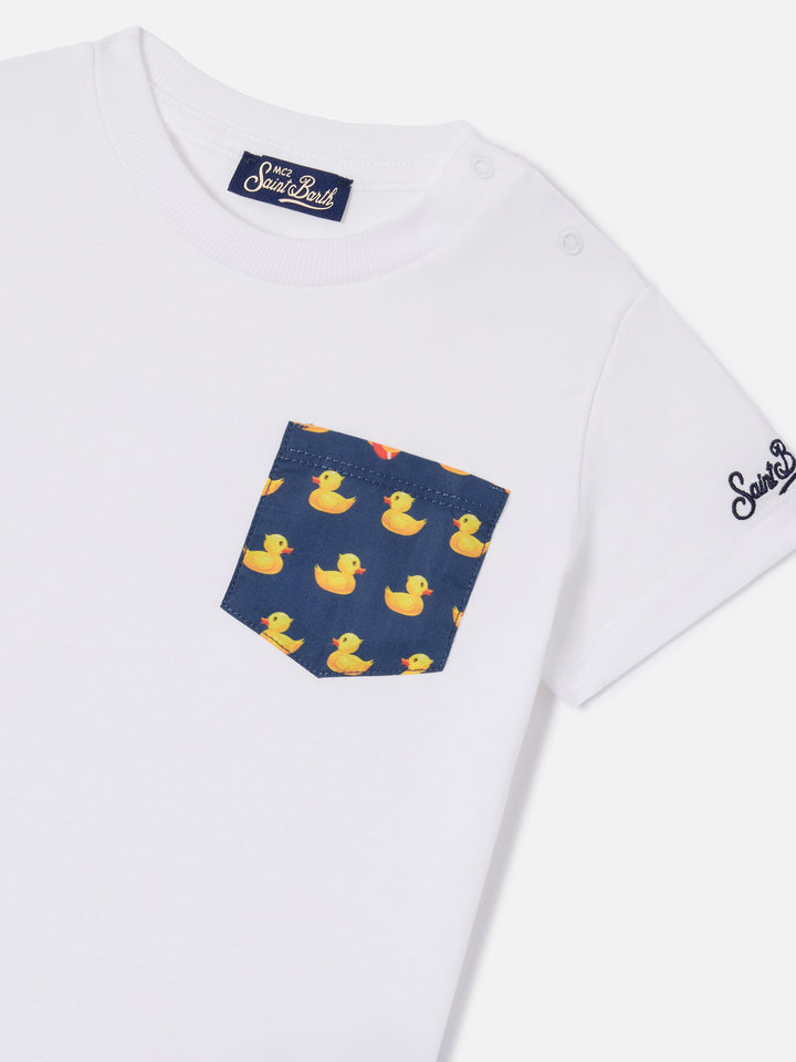 Set Samy t-shirt con taschino e copri pannolino stampa ducky
