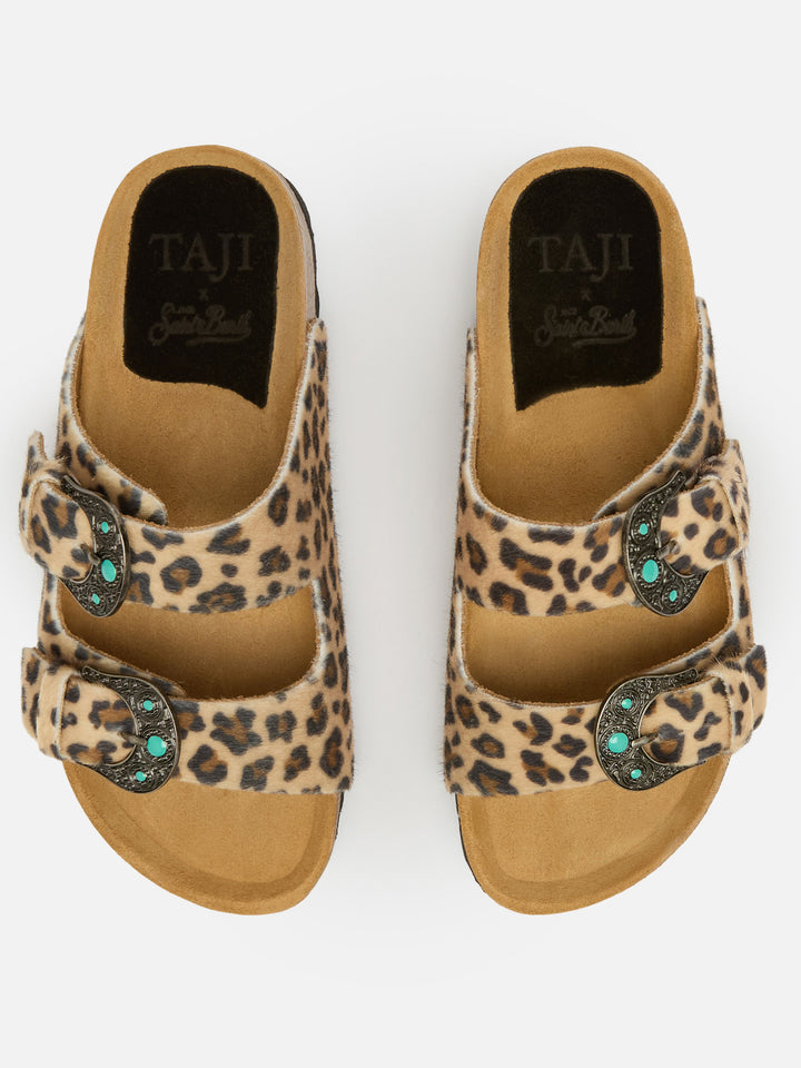 Buckle sandal in cavallino leopardato | TAJI SPECIAL EDITION
