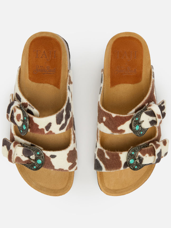 Buckle sandals in cavallino muccato | TAJI SPECIAL EDITION