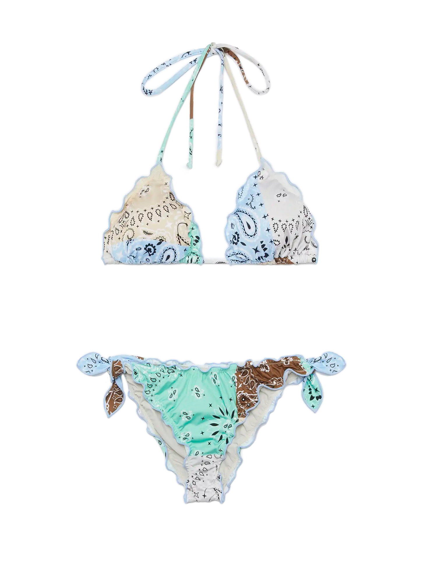Sarius triangle classic bikini with bandanna print - MC2 Saint Barth