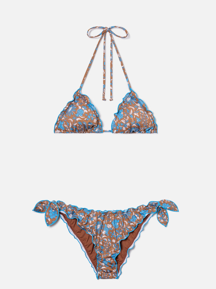 Bikini Sarius triangolo con stampa floreale boho all-over