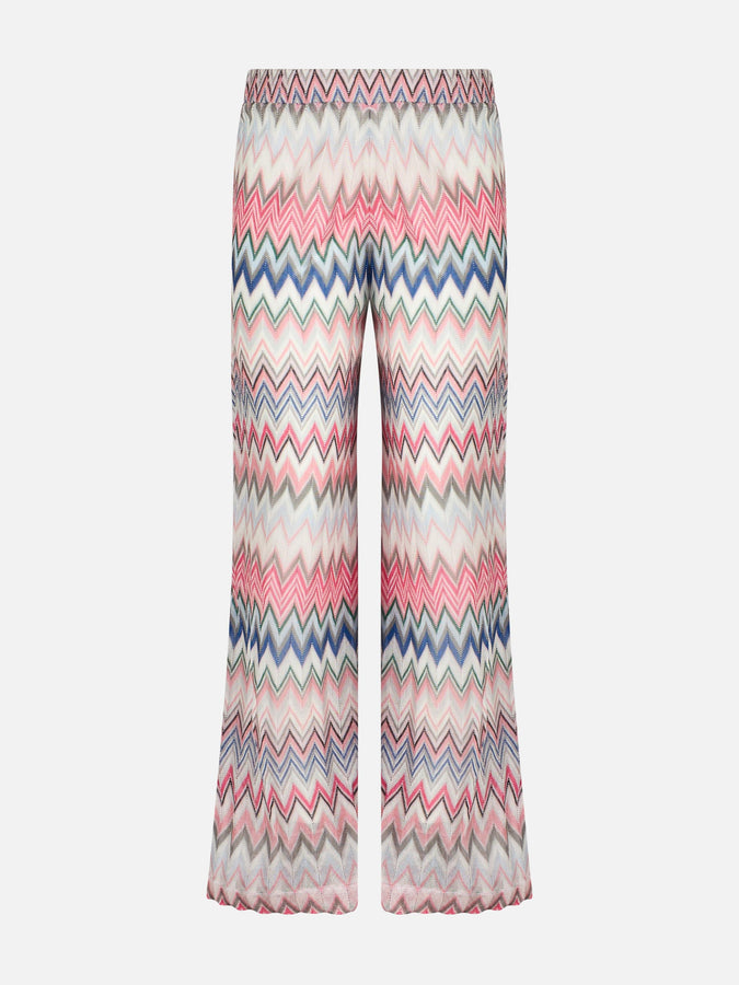 Mc2 Saint Barth Girl pink knitted palazzo pants