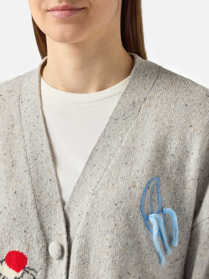 Cardigan Sasi in misto lana donegal con jacquard Titti e Silvestro | WARNER BROS. SPECIAL EDITION