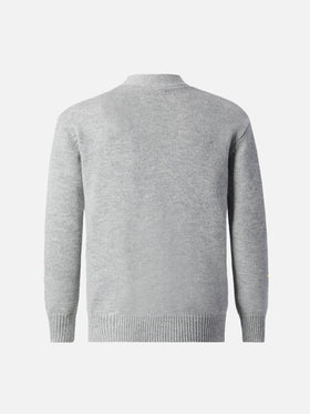 Sasi Jr. Kaschmir-Strickjacke mit V-Ausschnitt und Tweety- und Sylvester-Jacquardmuster | WARNER BROS SPECIAL EDITION