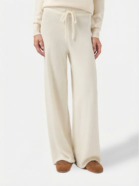 Woman off-white cashmere blend palazzo pants