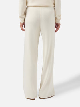 Woman off-white cashmere blend palazzo pants