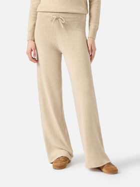 Knitted beige palazzo pants