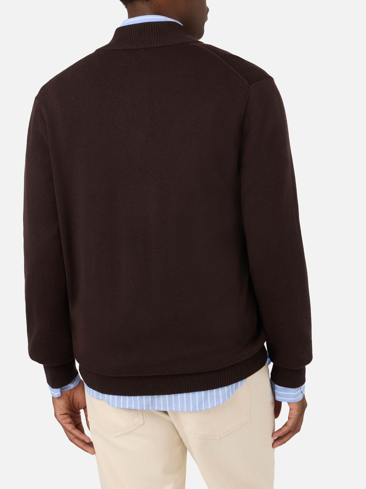 Cardigan Savile aus braunem Merino 