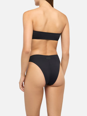Bandeau-Bikini Rebby Sibilla mit hochgeschnittener Badehose in Schwarz