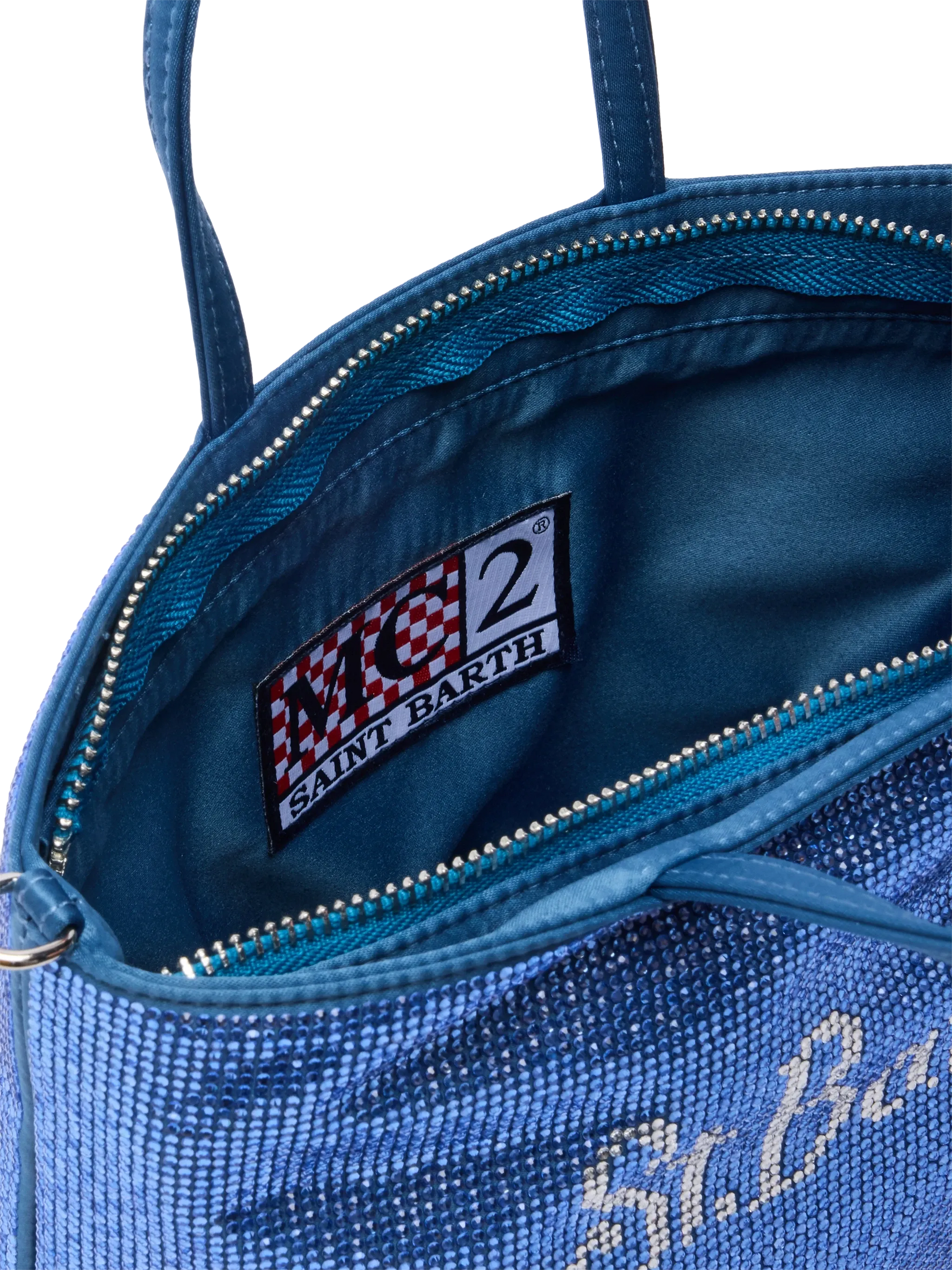 Strass Mini Bag with steel blue rhinestones - MC2 Saint Barth