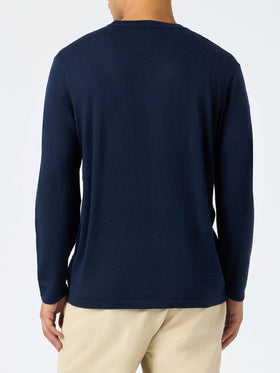 Man navy blue cashmere blend t-shirt Scott - MC2 Saint Barth