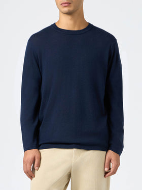Man navy blue cashmere blend t-shirt Scott - MC2 Saint Barth
