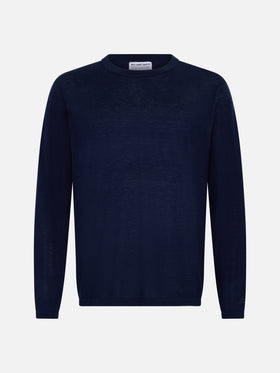 Man navy blue cashmere blend t-shirt Scott - MC2 Saint Barth