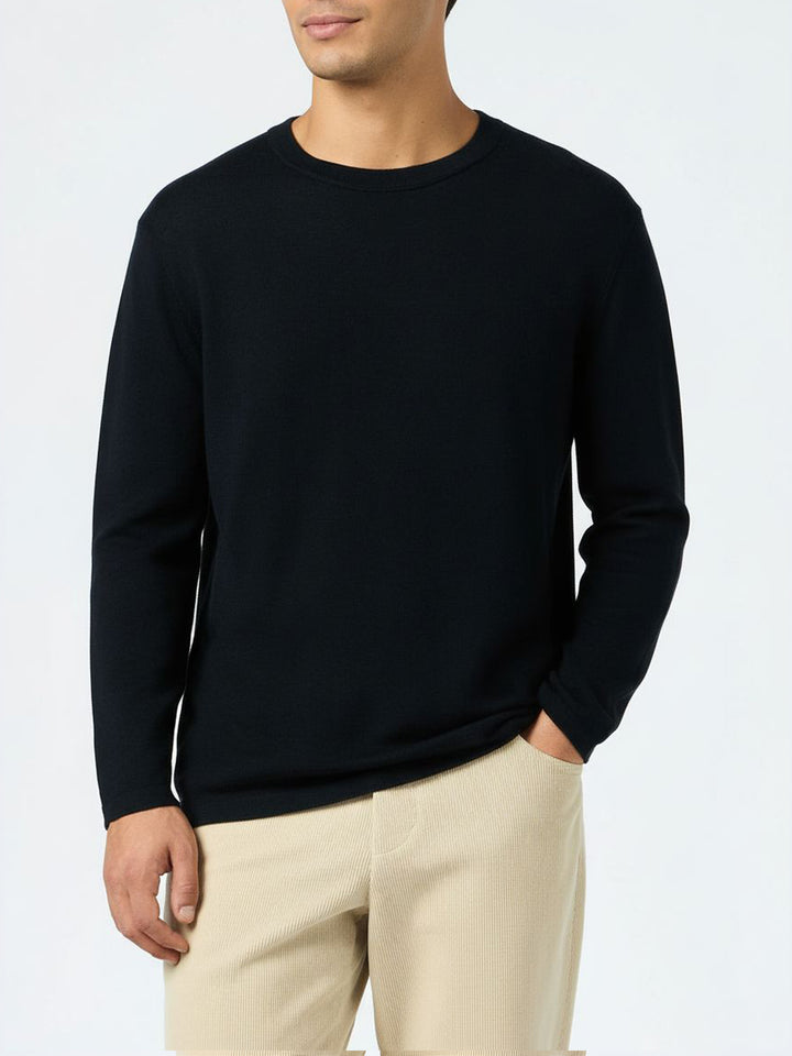 Black t-shirt Scott in MERINO WOOL and CASHMERE
