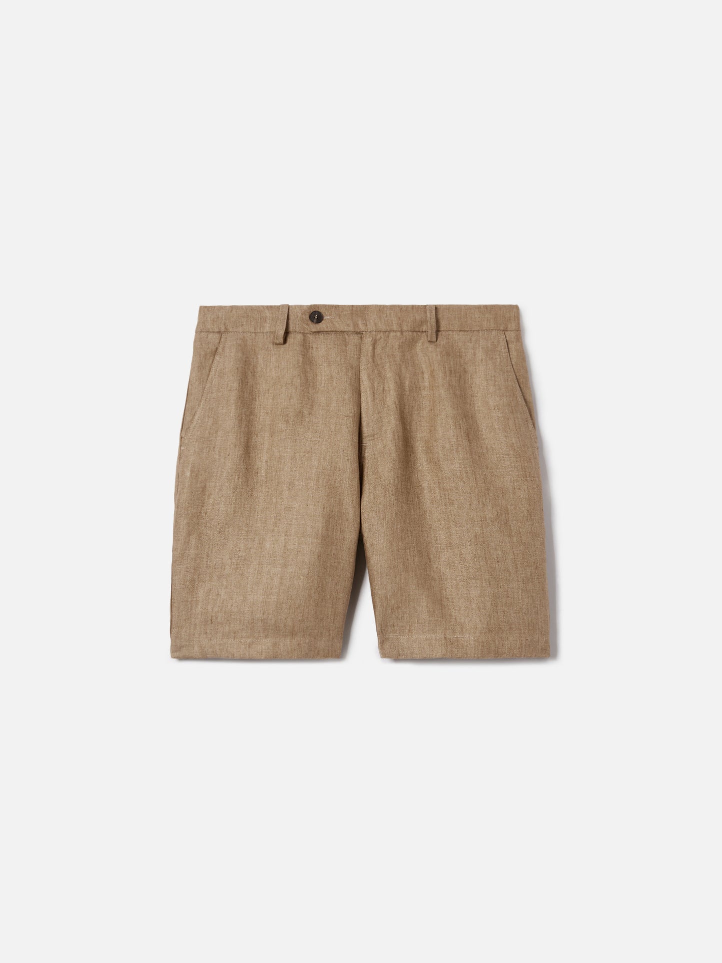 Brown Sebastian bermuda shorts in pure linen
