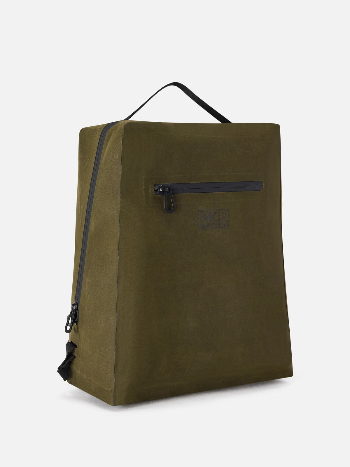 Nahtloser gewachster Rucksack in Military Green 
