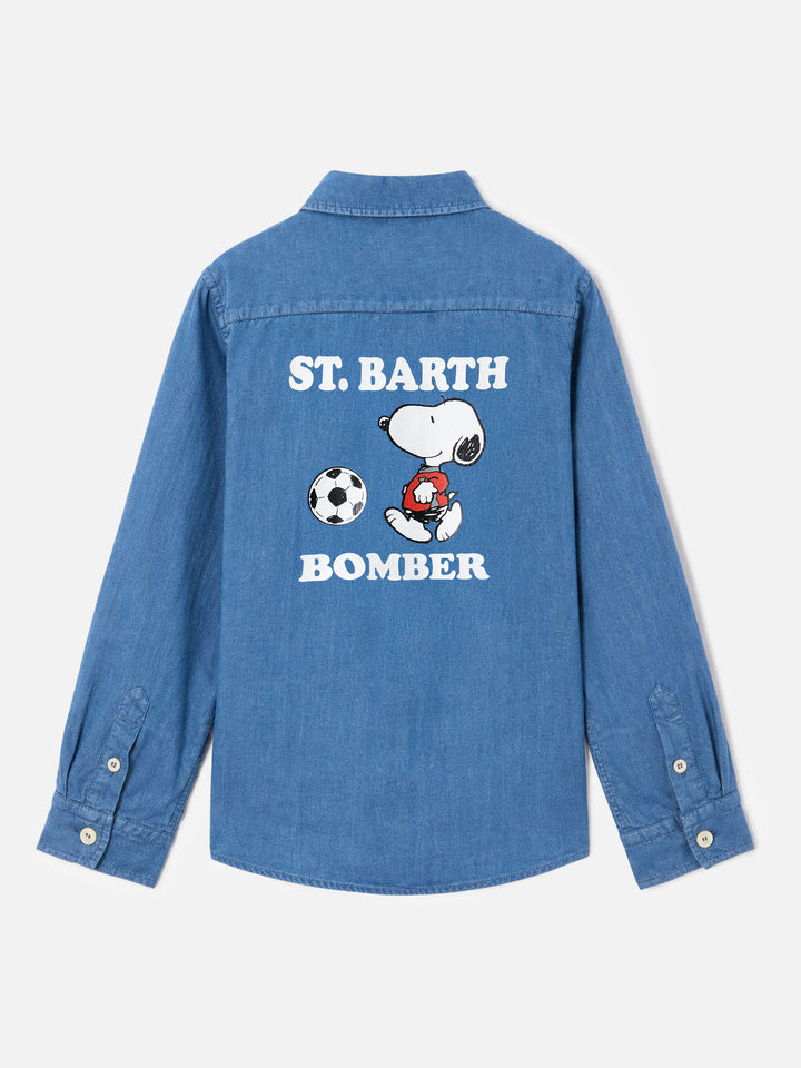 Seefeld Jr Chambray-Hemd mit Snoopy-Print 