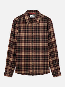 Chemise en flanelle Seefeld marron avec broderie Après Ski Habitué au dos 