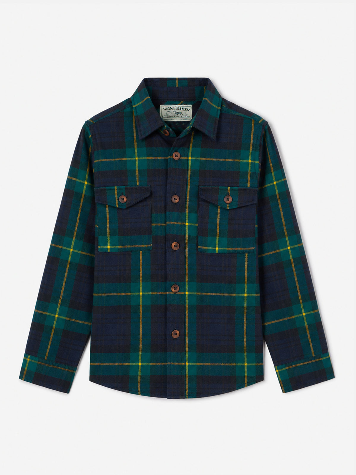 Jungen-Hemd aus Wollstoff mit Tartan-Print 