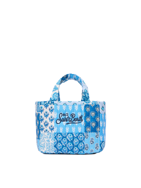 Blue flower quilted Soft Tote Mini bag - MC2 Saint Barth