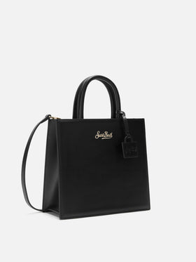 Borsa a mano Shop Bag Midi in pelle nera