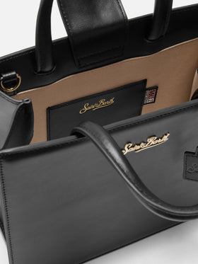 Borsa a mano Shop Bag Midi in pelle nera